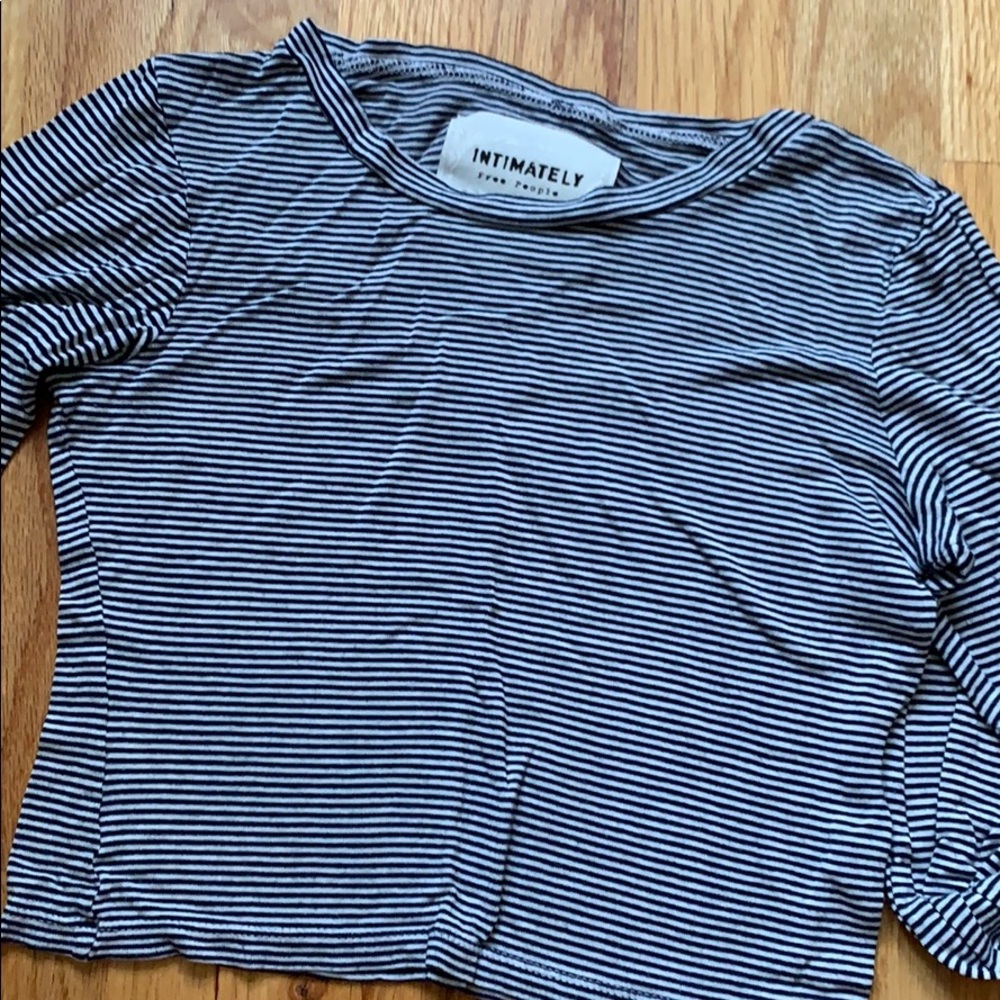 Free People Navy/White Striped Crop